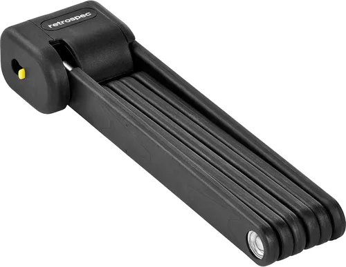 Vista 4 de Retrospec Fortitude - Candado plegable para bicicleta, antirrobo, barras resistentes a cortes de acero recubierto de 0.197 in, bloqueo resistente a