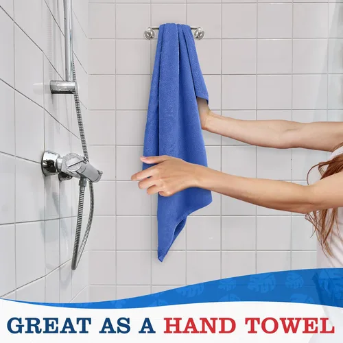 Vista 9 de Toallas quirúrgicas Huck de algodón, color: azul. 15" x 25" – Paquete de 12 piezas.