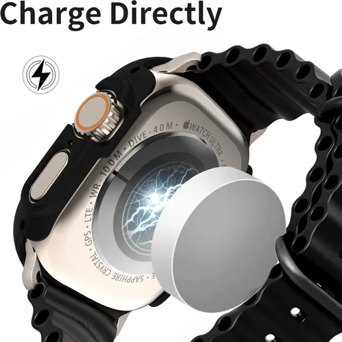 Vista 5 de Funda rígida de policarbonato compatible con Apple Watch Series 8 Pro de 1.732 pulgadas, cubierta protectora completa con protector de pantalla