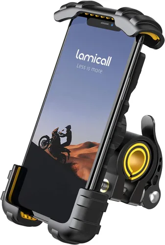 Vista 8 de Lamicall - Soporte de teléfono para bicicleta, soporte para teléfono celular, abrazadera para manubrio de bicicleta, clip para teléfono 11 Pro Max