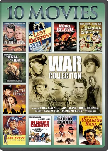 War 10-Movie Collection The Eagle and The Hawk The Last Outpost Bengal Brigad Jet Pilot Ulzanas Raid To Hell and Back In Enemy Country Raid
