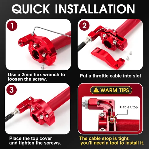 Vista 23 de Throttle Grip Throttle Cable Motorcycle 22mm Universal CNC Aluminum Accelerator Throttle Twist Grips Handlebars for KLX CR CRF EXC XR TTR CB SSR ATV