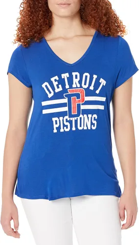 Vista 57 de Ultra Game Camiseta de mujer NBA Oficial con cuello en V y strass de manga corta