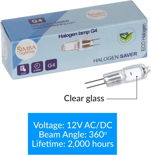 Vista 5 de Simba Lighting Bombillas halógenas G4 T3 10W 120lm Bi-Pin 12V JC, 2700K