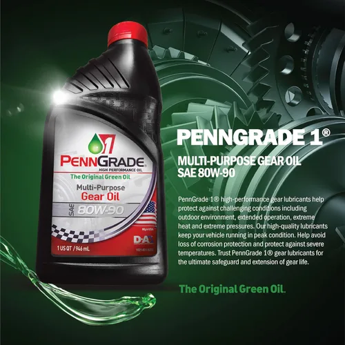 Vista 2 de Penn Grade 1 Aceite de engranajes multiusos clásico GL-4 SAE 80W-90, 1 cuarto de galón (1 unidad, 2 libras, 32 onzas líquidas) para transmisiones