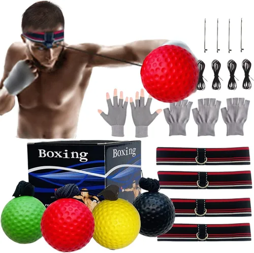Reflex Balls - Juego de diadema de boxeo para artes marciales mixtas de boxeo, kickboxing, juego de pelota de reacción, incluye 4 bolas de