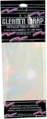 Vista 6 de Gleam 'N Wrap Sábanas metálicas (rosa) Accesorio de fiesta (1 unidad) (3/paquete)