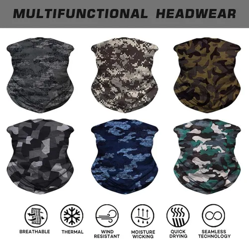 Vista 5 de Gorros, envoltura para la cabeza, polainas para el cuello, diadema, máscara de pesca, bufanda mágica para la cara, máscara para el cuello