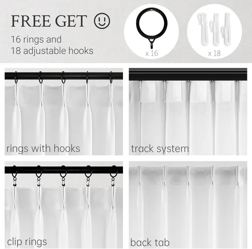 Vista 3 de Topfinel Cortinas de Lino Beige Blanco con Pliegues Pinzados para Dormitorio de 72 Pulgadas de Largo, Juego de 2 Paneles, Filtrado de Luz Semi