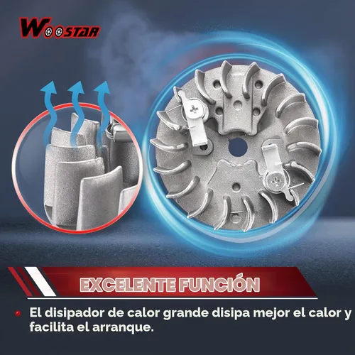 Vista 5 de WOOSTAR Volante de Reemplazo para SYX MOTO 2 Tiempos 47cc 49cc 50cc Bicicleta de Cross Mini Bicicleta de Bolsillo China ATV 4 Ruedas Quad