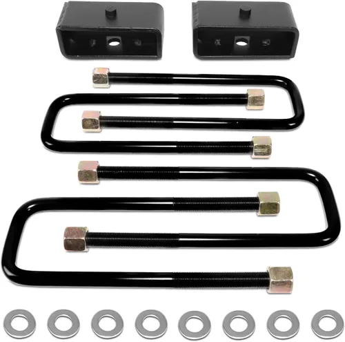 J2 Engineering Kit de bloque de elevación de nivelación trasera de 2 pulgadas con pernos en U compatible con Tacoma 95-22, J2-LK-TY-R-001-BK