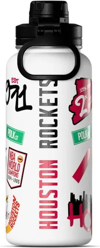 Vista 3 de Hydrapeak x NBA Botella de agua activa con licencia oficial de Houston Rockets de 32 onzas con tapa Chug, reutilizable, de acero inoxidable