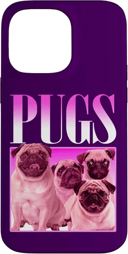 Vista 21 de iPhone 16 Pugs Bootleg Rap Lindo Pug Dog Pet Owners Retro 90's Poster Case