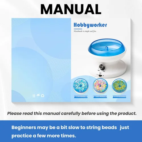 Vista 2 de Hobbyworker Kit eléctrico giratorio de cuentas de arcilla con 3 bandejas de cuentas, 2 agujas giratorias de cuentas, 1000 cuentas de arcilla y 1300