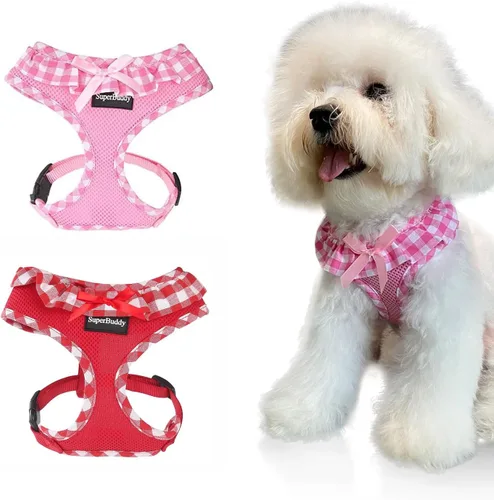 Vista 20 de SuperBuddy Arnés para perro de malla suave mejorado, arneses súper transpirables y ligeros para mascotas, para cachorros y perros al aire libre