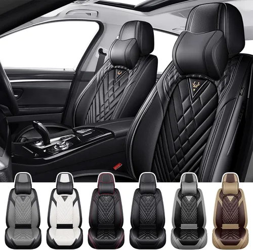 Vista 15 de Fundas de Asiento de Coche para Nissan Altima 2000-2026, Funda de Asiento Delantero Impermeable de Cuero Nappa, Protector de Asiento Automotriz Negro