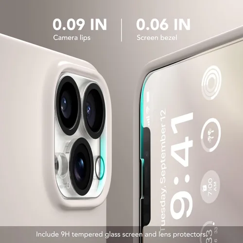 Vista 1410 de GONEZ Funda magnética para iPhone 14, compatible con Magsafe, con protector de pantalla + protector de cámara, forro de microfibra antiarañazos