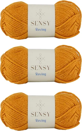 Vista 30 de Sensy Roving - Ovillo de lana multicolor, 3.5 onzas, 132 yardas, calibre 5, voluminoso (otoño)