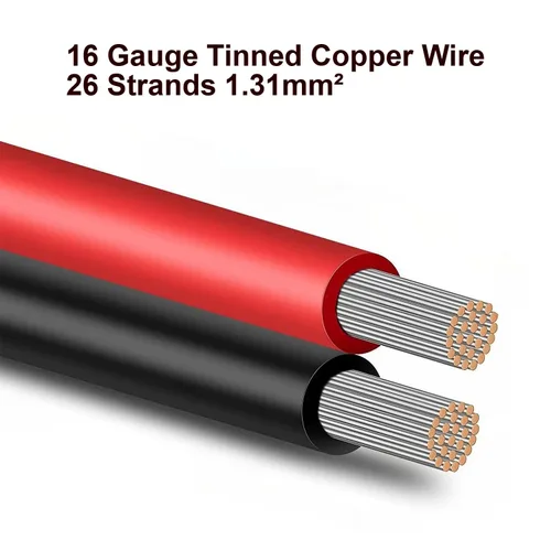 Vista 4 de UL2468 Cable eléctrico de calibre 16 de 2 conductores de 10 pies, cable de cobre estañado trenzado sin oxígeno de 2 cables, 16 AWG 2 cables, cable