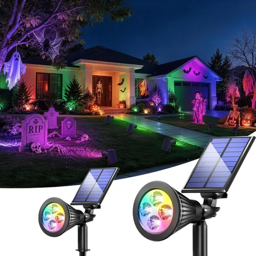 Vista 18 de JEJOT Paquete de 6 focos solares impermeables para exteriores con haz de Blanco cálido