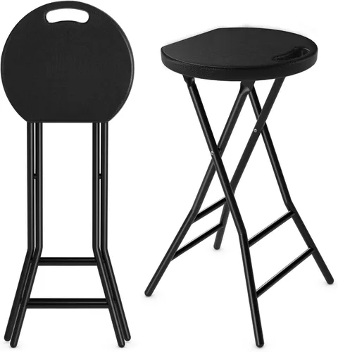 Vista 15 de 5Rcom Taburete plegable, paquete de 2 taburetes portátiles con asa, plegable para camping, fiesta de RV, marco de acero resistente, capacidad de 500