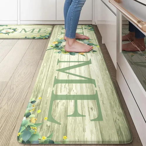 Vista 35 de KIMODE Tapete de Cocina Estilo Granja 2PCS Alfombras de Cocina Anti Fatiga Antideslizantes Impermeables Tapete de Piso de Cocina Acolchado Cómodo