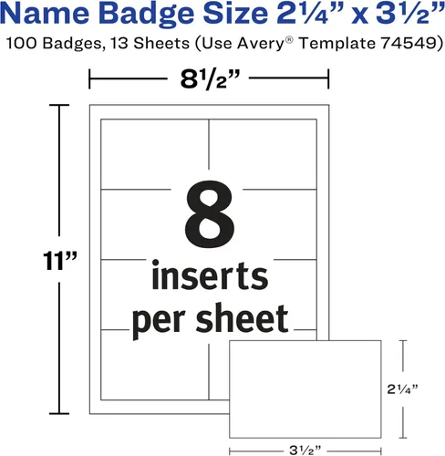 Vista 4 de Avery porta identificación de 2.25x3.5 pulgadas, color blanco, caja de 100 (74549).
