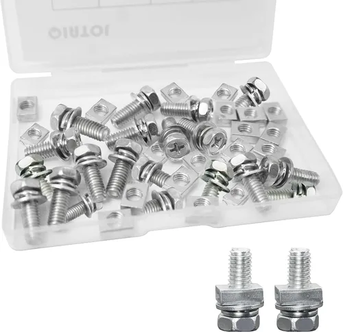 Vista 10 de Juego de 6 piezas de pernos y tuercas, pernos y tuercas para batería de motocicleta, tornillo y tuerca de batería de motocicleta M6x16MM, pernos