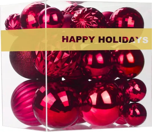 Vista 201 de Bolas pequeñas de Navidad doradas de 1.6 pulgadas, adornos de decoración para árbol de Navidad, bolas colgantes inastillables para decoraciones