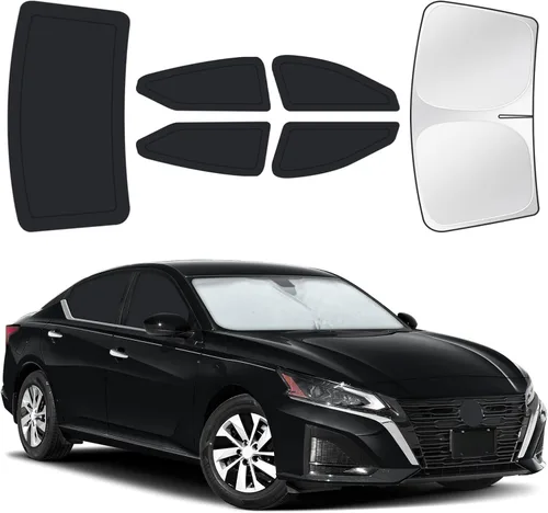 Vista 16 de Parasoles para ventanas de auto para bebé, 4 unidades de 20 x 12 pulgadas, adherencia estática, cubiertas para ventanas laterales, frontales