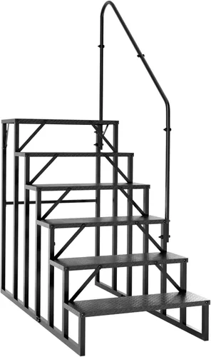 Vista 11 de Escalera de escalón, taburete con asa, escalera de piscina resistente sobre el suelo, 660 libras, escalones de cámper al aire libre, escaleras