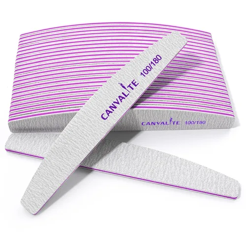 Vista 9 de Canvalite 10 limas de uñas profesionales reutilizables de doble cara (grano 100/180), herramientas de peinado de uñas para uso doméstico y de salón
