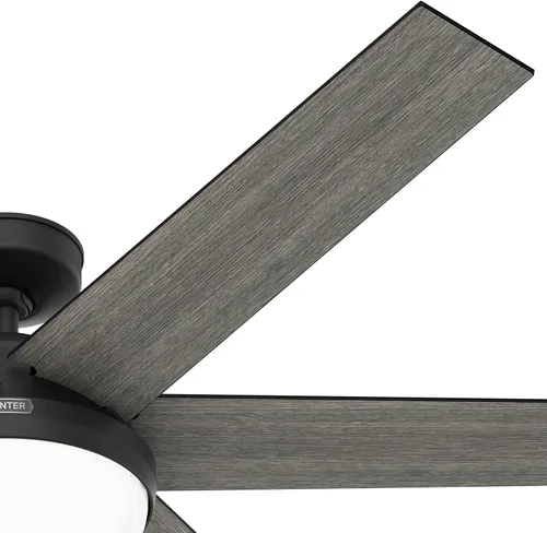 Vista 7 de Hunter Ventilador de techo de interior negro mate de 60 pulgadas con kit de luz LED y control remoto para dormitorio, sala de estar/sala familiar
