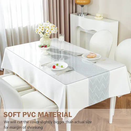 Vista 4 de LovePads - Protector transparente para mesa, 1/16 pulgadas de grosor, 36 x 72 pulgadas, protector transparente para mesa de comedor, protector