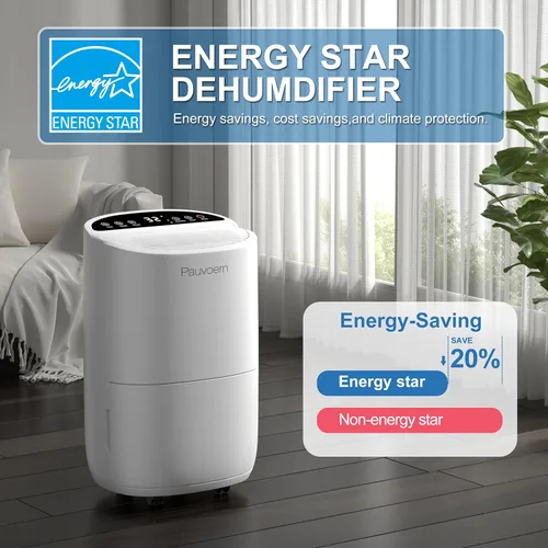 Vista 2 de Energy Star - Deshumidificador inteligente para el hogar, dormitorio, 2000 pies cuadrados, deshumidificador máximo de 35 pintas, 37 dB ultra