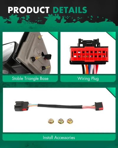 Vista 4 de Scitoo espejo retrovisor eléctrico y cromado con luces de aplique y luces intermitentes para Ford F-150 modelos 2007 a 2014, Driver Side Mirror