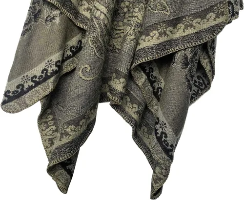 Vista 88 de Urban CoCo Poncho de colores para mujer, chal con frente abierto, color en bloques