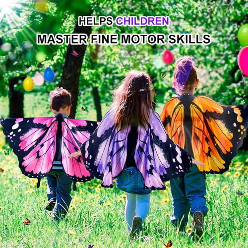 Vista 3 de Alas de mariposa monarca para niñas, disfraz de princesa de hada para niñas pequeñas, disfraz para hermana mayor, juguete para fiesta de baile
