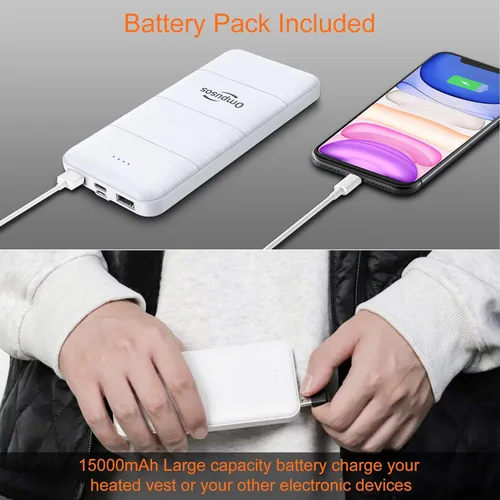 Vista 5 de Ompusos Heated Vest for Men Women, Heated Vest with Battery Pack Included Rechargeable, Electric Heated Jacket for Hunting