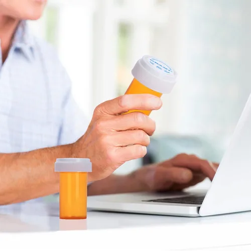 Vista 7 de Botellas vacías de plástico para píldoras con tapas de uso de doble cara (resistentes a los niños y fáciles de abrir), recipientes para medicamentos