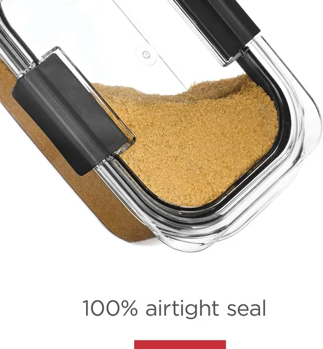 Vista 4 de Rubbermaid Brilliance - Recipientes de almacenamiento de alimentos, juego de 4 (8 piezas), sin BPA, transparentes, herméticos