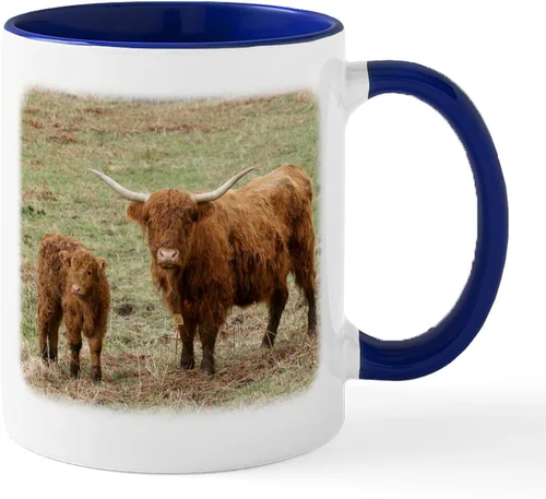 Vista 17 de CafePress Heilan Coo (Highland Cow) Taza de café de cerámica de 11 oz (11.0 fl oz)