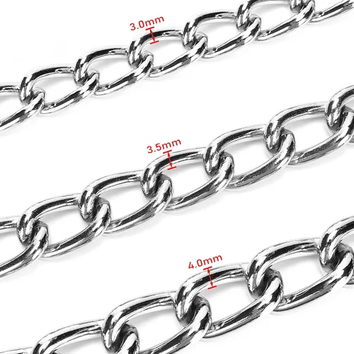 Vista 3 de SGODA Cadena de metal resistente para perro, correa para perro a prueba de mordidas con mango suave para mascotas de tamaño grande y mediano