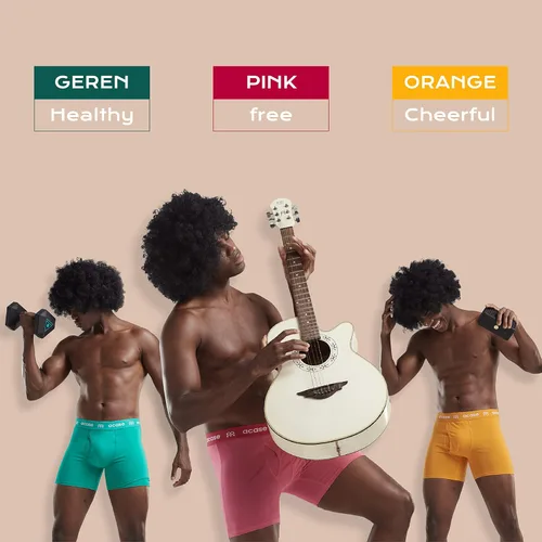 Vista 2 de ACASE Mens Underwear Boxers Briefs Cotton Stretchy Underwear Pack Compression Boxer with Pouch Breathable Brief for Men