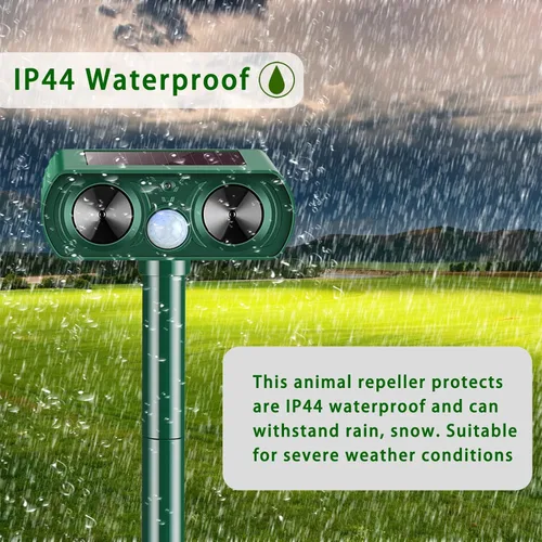 Vista 6 de 2 Pack Solar Animal Repeller with Motion Detection Ultrasonic Outdoor Deer Repellent Device for Patio Garden Yard Waterproof Animal Repellent
