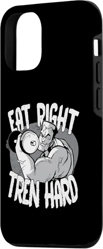 Vista 2 de iPhone 1212 Pro Eat-Right Tren Hard - Funda de fisicoculturismo anabólico para gimnasio