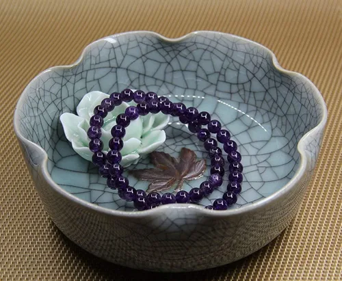 Vista 5 de Handmade Gem Semi Precious Gemstone 6mm Round Beads Stretch Bracelet 7" Unisex