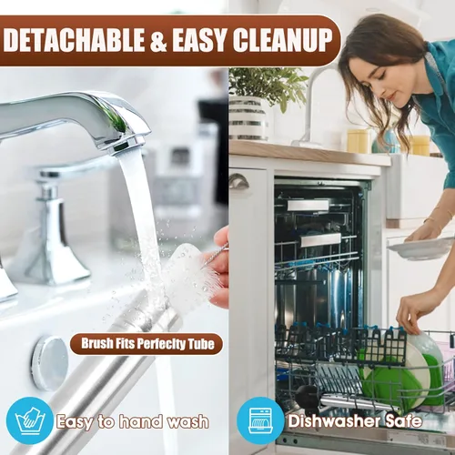 Vista 8 de SCHVUBENR Baster grande para pavos con cepillo de limpieza y aguja, herramienta de acero inoxidable para cocinar, fácil de usar y limpiar, jeringa