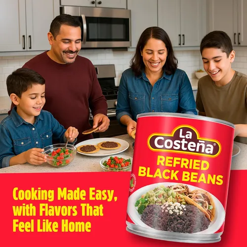 Vista 3 de La Costeña Frijoles negros refritos, lata de 20.5 onzas (paquete de 12)