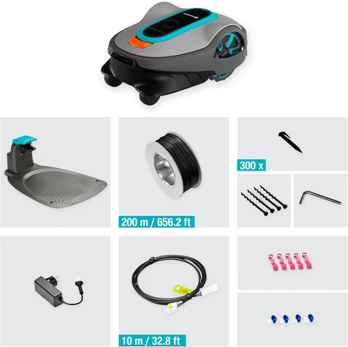 Vista 4 de GARDENA 15101-20 SILENO Life - Cortacésped robótico automático, con aplicación Bluetooth y cable delimitador, uno de los más silenciosos de su